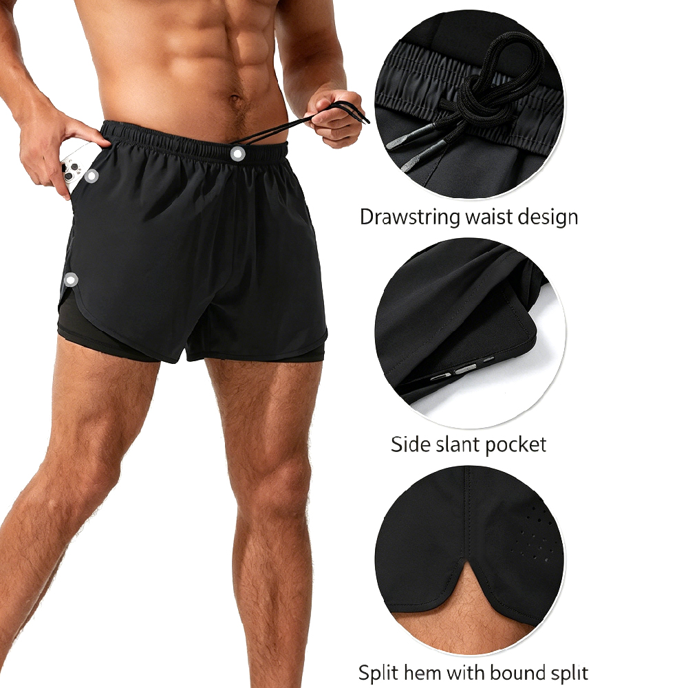 Compression Shorts Athletes - 1PCS Shorts Masculinos 2 em 1