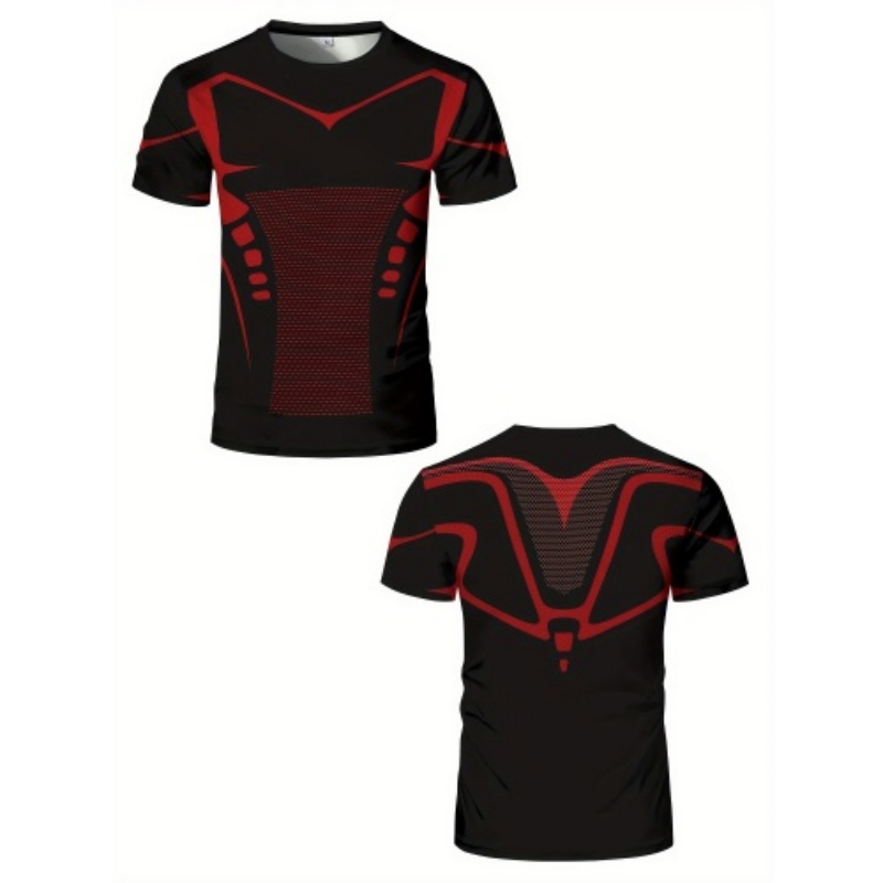 Compression Shorts Athletes - Camiseta de Compressão Masculina 3D Vermelha