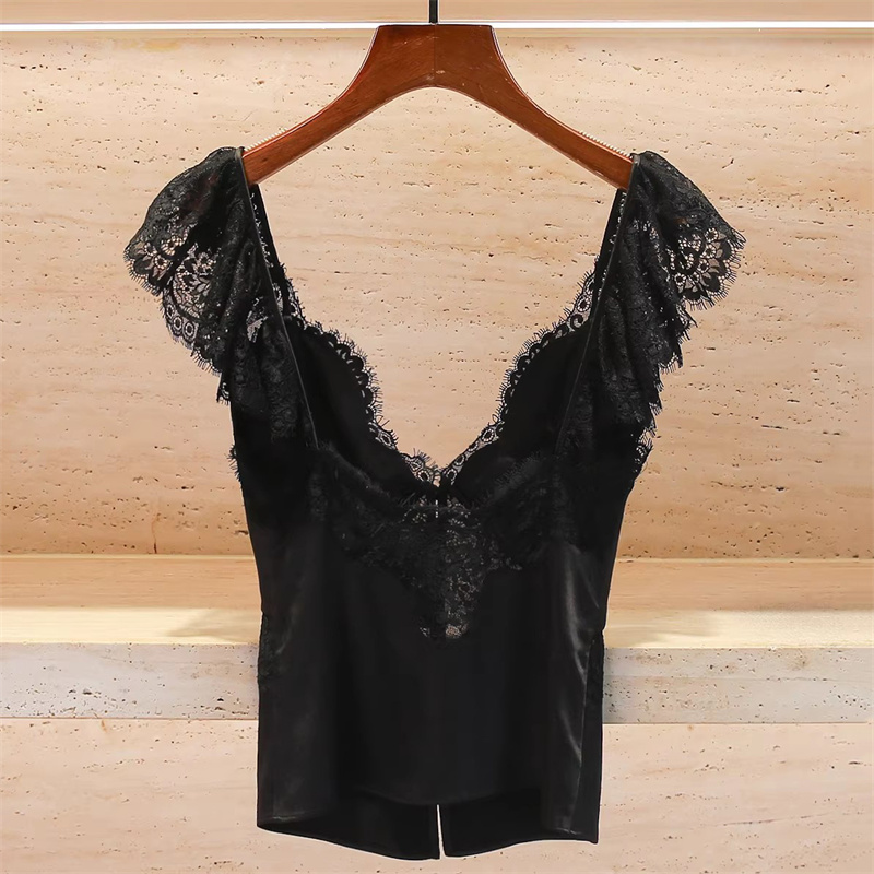 Colete Feminino Novo com Renda - Suspender Tank Top avaliação e preço