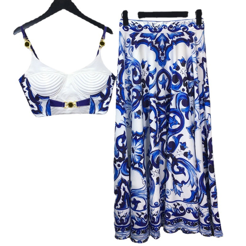 Conjunto de 2 peças de porcela - Suspender Tank Top avaliação e preço
